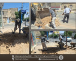 ترمیم سنگ‌ فرش خیابان 